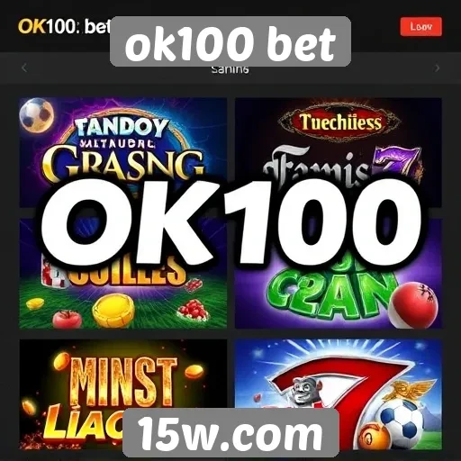 Variedade de jogos disponíveis no ok100 bet